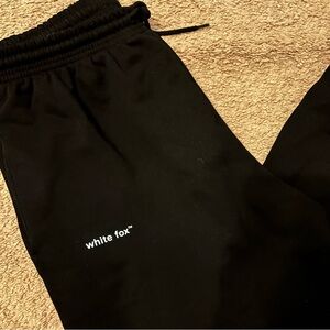 White Fox black sweatpants